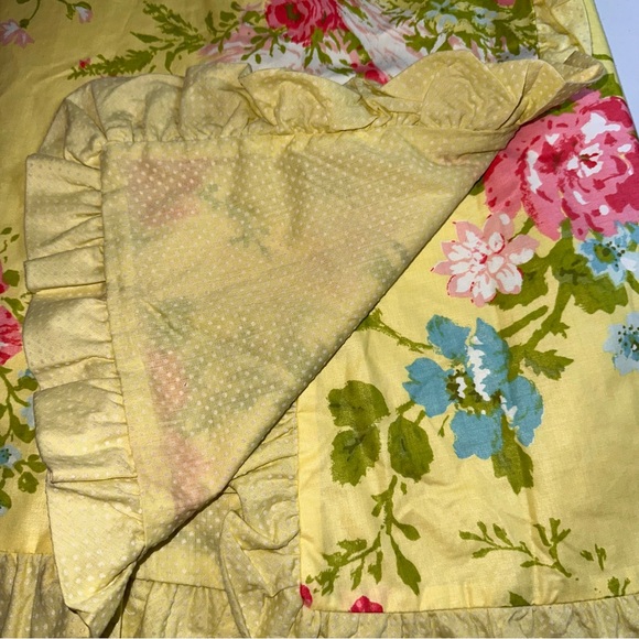 Vintage 70s Quilted Handmade Maxi Wrap Skirt Sz S Ruffle Boho Prairie Cottage - Picture 10 of 10